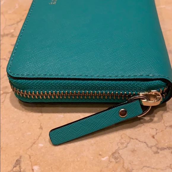 kate spade Bags Kate Spade Zip Around Wallet Teal Poshmark